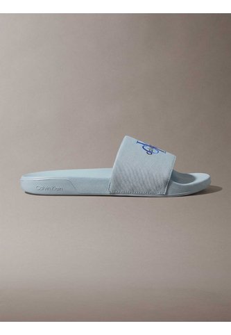 Sandalias Azul Contorneadas De Lona Con Logo Calvin Klein Calvin Klein