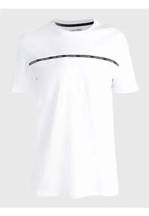 Camiseta Blanca Manga Corta Con Logo Tape Calvin Klein