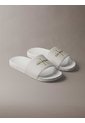 Sandalias Blanco Contorneadas De Lona Con Logo Calvin Klein de Calvin Klein
