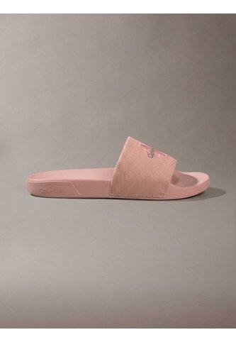 Sandalias Rosa Contorneadas De Lona Con Logo Calvin Klein Calvin Klein