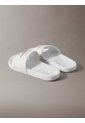 Sandalias Blanco Contorneadas De Lona Con Logo Calvin Klein de Calvin Klein