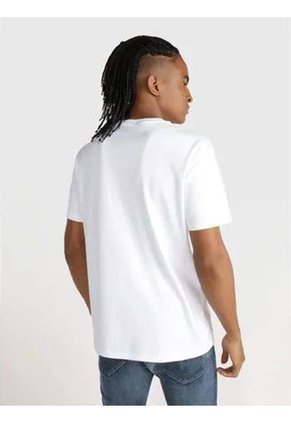 Camiseta Blanca Manga Corta Con Logo Tape Calvin Klein