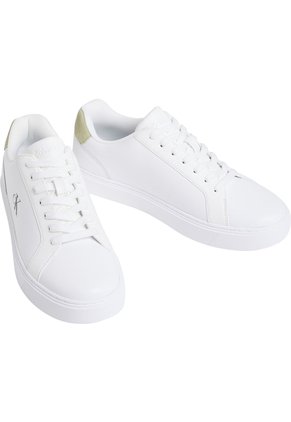 Tenis Blanco Classic De Corte Bajo En Cuero Calvin Klein