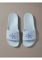 Sandalias Azul Contorneadas De Lona Con Logo Calvin Klein de Calvin Klein