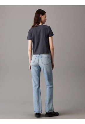 Camiseta Negra Regular Con Logo Institutional Calvin Klein