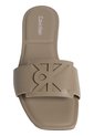 Sandalias Beige Planas Cuadradas Con Emblema Calvin Klein de Calvin Klein