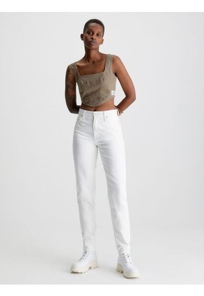 Mom Jeans Blancos Estrecho En El Tobillo Para Mujer Calvin Klein