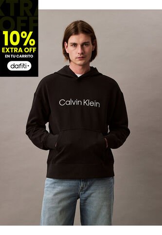 Buzo Negro Con Capota De Felpa Con Logo Estándar Calvin Klein Calvin Klein