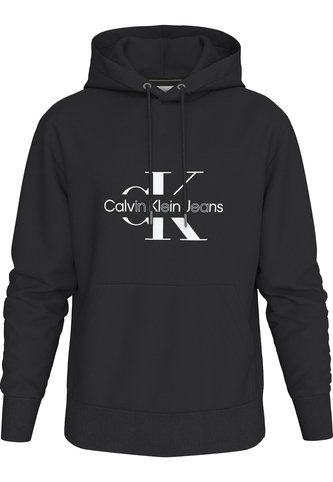Suéter Negro Con Gorro Y Contorno Interrumpido Calvin Klein Calvin Klein