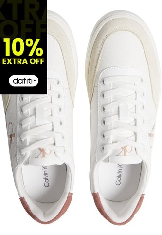 Tenis Blanco Clásicos De Cuero Con Cordones Y Suela Cupsole Calvin Klein Calvin Klein