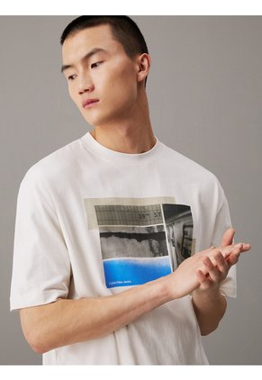 Camiseta Blanca Relaxed Con Estampado Fotográfico Calvin Klein