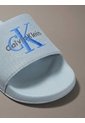 Sandalias Azul Contorneadas De Lona Con Logo Calvin Klein de Calvin Klein