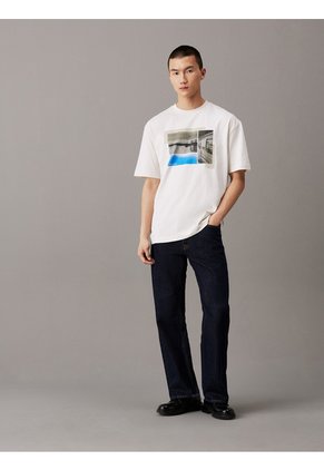 Camiseta Blanca Relaxed Con Estampado Fotográfico Calvin Klein