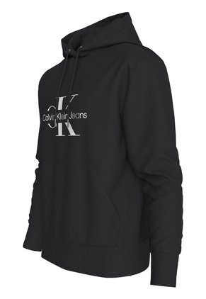 Suéter Negro Con Gorro Y Contorno Interrumpido Calvin Klein