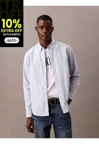Camisa Azul Oxford Clásica De Manga Larga Calvin Klein Calvin Klein