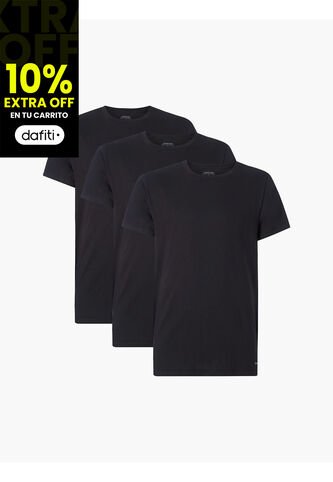 Paquete De 3 Camisetas Negras Cuello Redondo Calvin Klein Calvin Klein