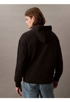 Buzo Negro Con Capota De Felpa Con Logo Estándar Calvin Klein