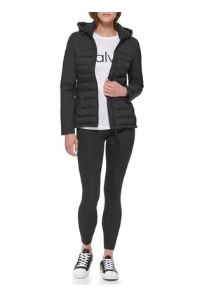 Chaqueta Negra Ligera De Técnica Mixta Calvin Klein