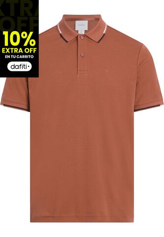 Polo Rojo Slim Con Detalle En Bordes Calvin Klein Calvin Klein