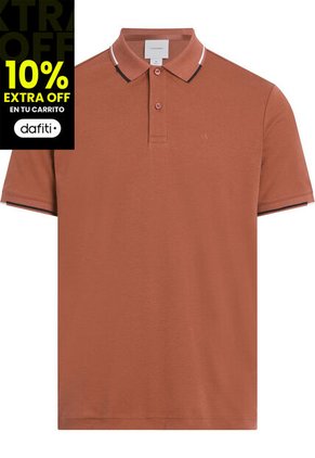 Polo Rojo Slim Con Detalle En Bordes Calvin Klein