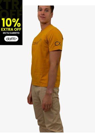 Camiseta Naranja Con Logo Traveling Calvin Klein Calvin Klein
