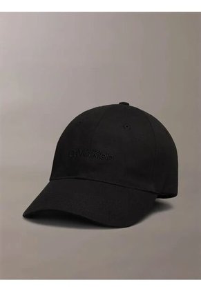 Gorra Negra Con Logotipo Bordado Calvin Klein