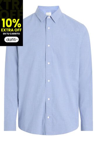 Camisa Azul Chambray Ligera Manga Larga Calvin Klein Calvin Klein