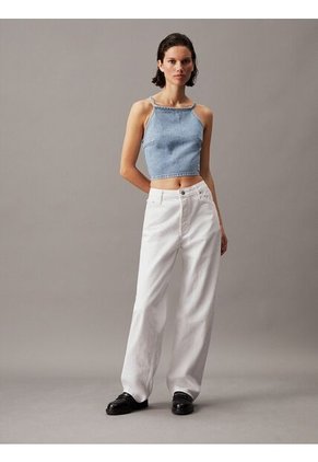 Top Azul Denim Con Cierre Anudado En Espalda Calvin Klein