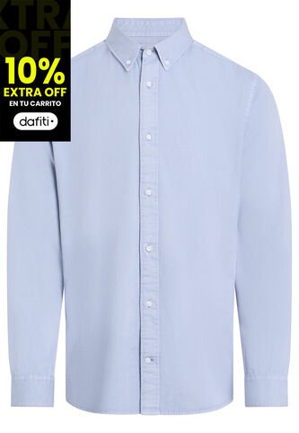 Camisa Azul De Sarga Ligera Teñida Calvin Klein Calvin Klein