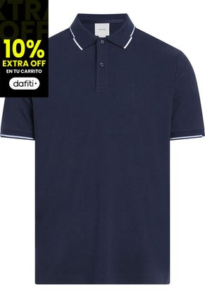 Polo Azul Slim Con Detalle En Bordes Calvin Klein