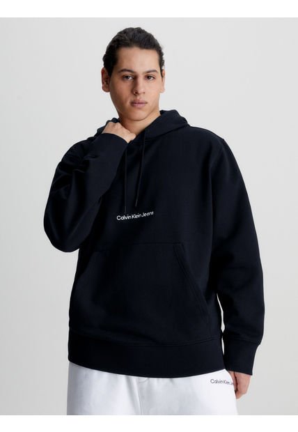 Sudadera Con Capucha Y Logo Hombre Negro Hombre Negro Calvin Klein