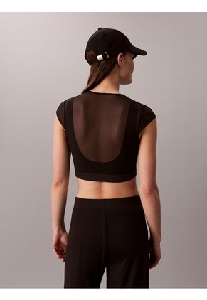 Camiseta Negra Deportiva De Corte Ajustado Calvin Klein