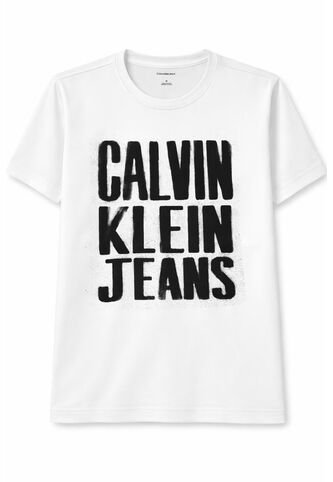 Camiseta Blanca Stacked Graphic Crewnec Calvin Klein Calvin Klein