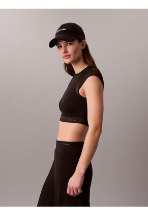 Camiseta Negra Deportiva De Corte Ajustado Calvin Klein