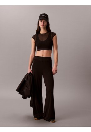 Camiseta Negra Deportiva De Corte Ajustado Calvin Klein