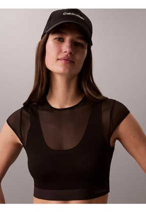 Camiseta Negra Deportiva De Corte Ajustado Calvin Klein