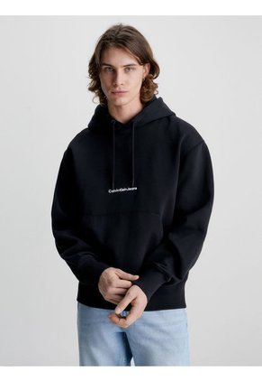 Sudadera Con Capucha Y Logo Hombre Negro Hombre Negro Calvin Klein