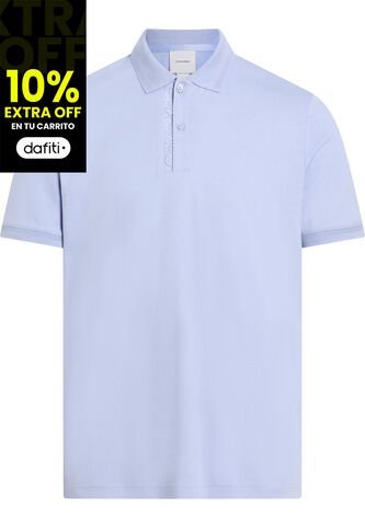 Polo Azul Con Logotipo En El Pliegue De Botones Calvin Klein Calvin Klein