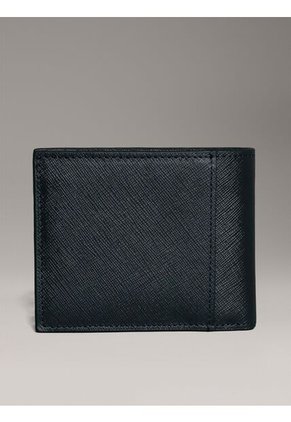 Billetera Azul Plegable De Cuero Calvin Klein