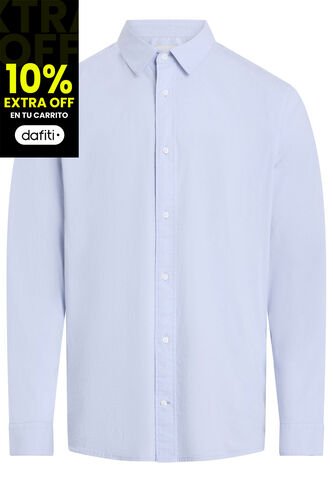Camisa Azul Chambray Ligera Manga Larga Calvin Klein Calvin Klein