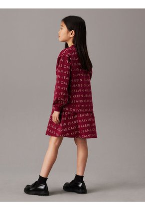 Vestido Vino Niña Vino Estilo Saco Oversized Con Logo Calvin Klein