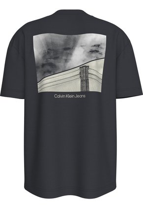 Camiseta Negra Con Gráfico En La Espalda Calvin Klein