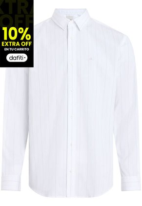 Camisa Blanca Poplin Con Multi Rayas Calvin Klein