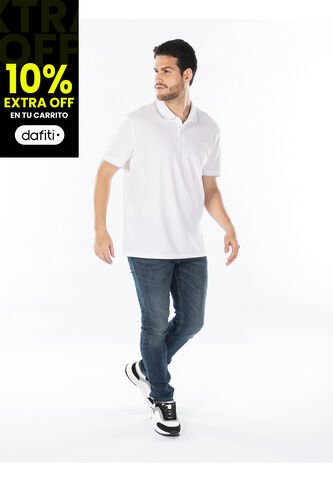 Polo Blanco Piqué De Algodón Calvin Klein Calvin Klein