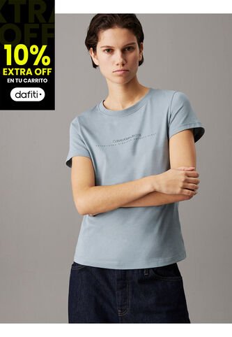 Camiseta Azul Slim Con Logo Calvin Klein Calvin Klein