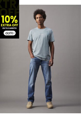 Camiseta Azul Con Logo Pequeño Calvin Klein Calvin Klein
