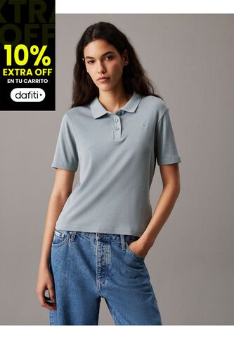 Polo Azul Slim De Punto De Algodón Calvin Klein Calvin Klein