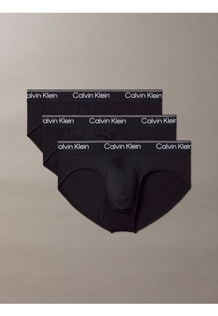 Pack Negro De 3 Slips De Cadera - Microfibre Stretch Calvin Klein