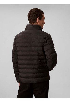 Chaqueta Negra Puffer De Peso Medio Con Capota Y Cierre De Cremallera Calvin Klein