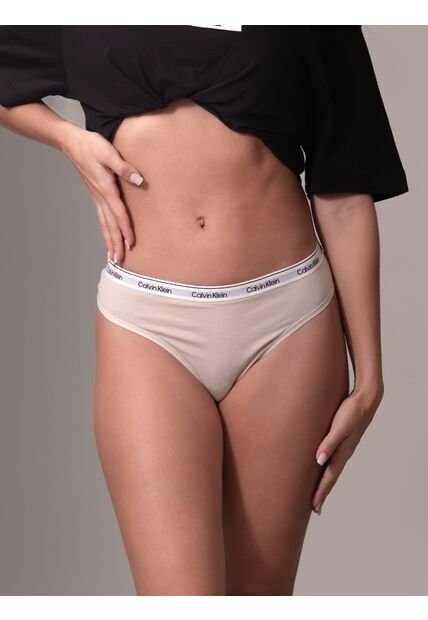 Pantie Beige Tipo Brazilian - Modern Logo Calvin Klein